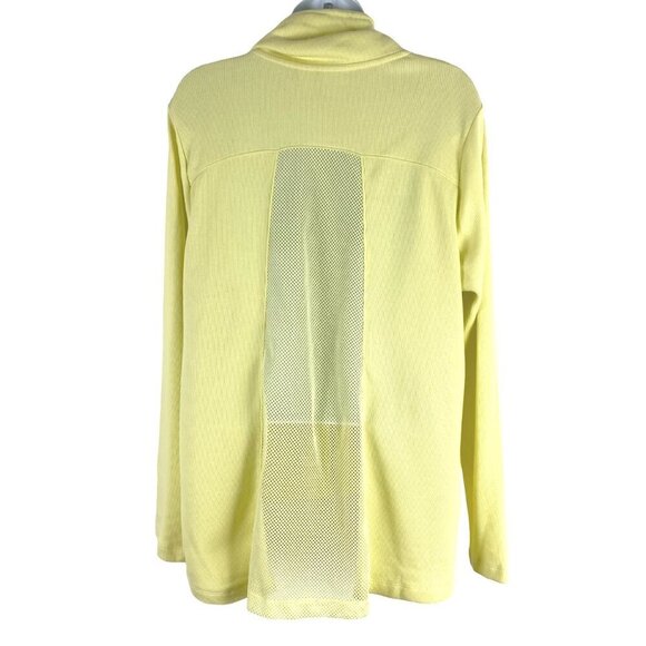 Zenergy By Chico's Sweater Jacket Size 2 Yellow Zip Cotton Blend‎ Mesh CJ-1758 - Picture 6 of 10